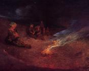 费迪南德 卢瓦扬 : Le Pouldu, Woman Breast Feeding on a Dune